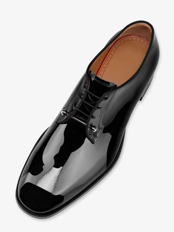Robe à lacets en cuir verni pour hommes Derby Prom Party Chaussures de mariage