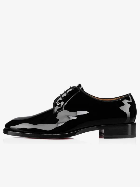 Robe à lacets en cuir verni pour hommes Derby Prom Party Chaussures de mariage