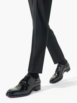 Robe à lacets en cuir verni pour hommes Derby Prom Party Chaussures de mariage