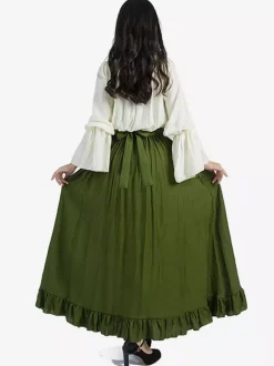 Robe à manches évasées style Renaissance médiévale irlandaise vêtements pour femmes à capuche robe de reine gothique rétro