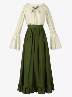 Robe à manches évasées style Renaissance médiévale irlandaise vêtements pour femmes à capuche robe de reine gothique rétro