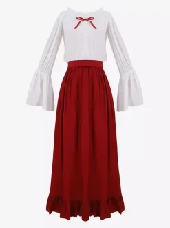 Robe à manches évasées style Renaissance médiévale irlandaise vêtements pour femmes à capuche robe de reine gothique rétro