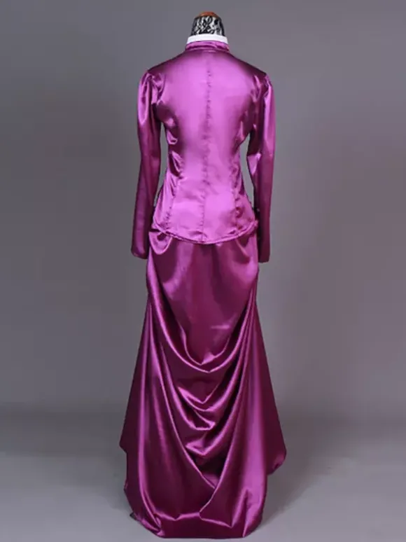 Robe abricot style édouardien tunique à manches longues robe vintage