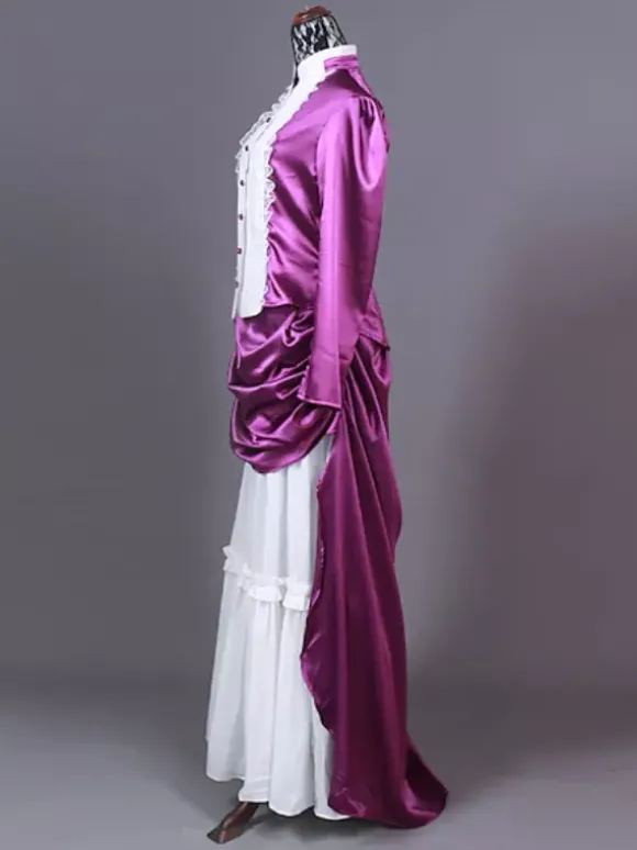 Robe abricot style édouardien tunique à manches longues robe vintage