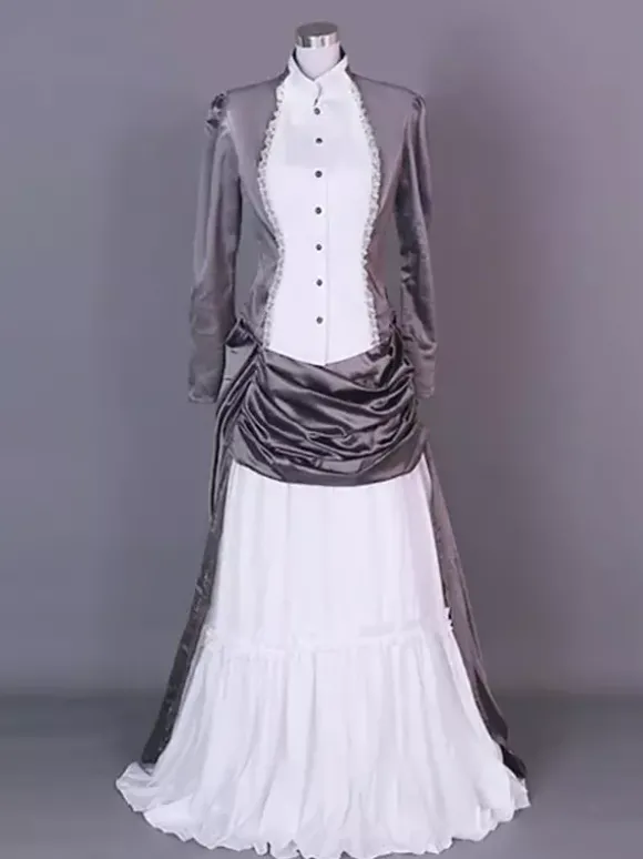 Robe abricot style édouardien tunique à manches longues robe vintage