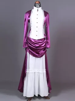 Robe abricot style édouardien tunique à manches longues robe vintage