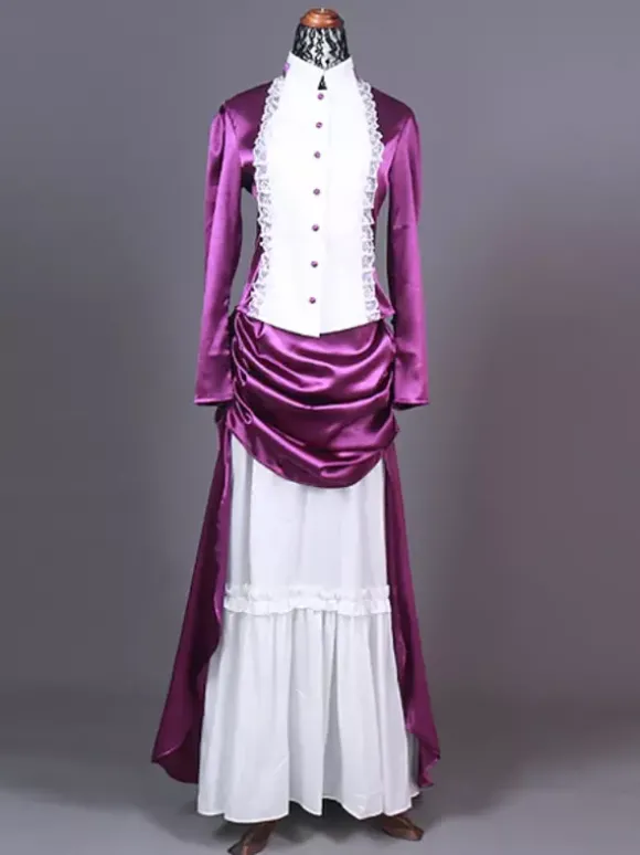 Robe abricot style édouardien tunique à manches longues robe vintage