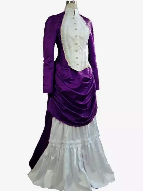 Robe abricot style édouardien tunique à manches longues robe vintage