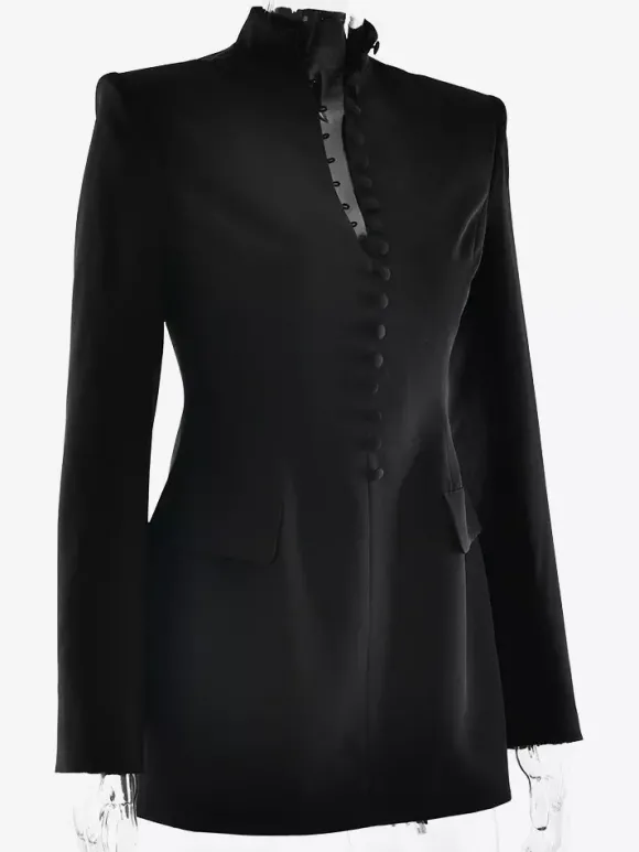 Robe blazer mini cintrée à boutons structurée et moderne collection 2026