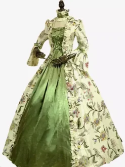 Robe Bleu Costumes rétro Marie Antoinette Style victorien Opéra robe de bal Déguisements Halloween