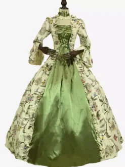 Robe Bleu Costumes rétro Marie Antoinette Style victorien Opéra robe de bal Déguisements Halloween