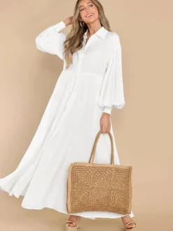 Robe chemise maxi bohème pour femme - Robe fluide décontractée à manches bouffantes - Tenue d'été pour les vacances à la plage et les soirées 2026