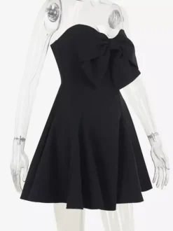 Robe Coquette à n艙ud pour femme - Robe mini bustier en forme de c艙ur - Idéale pour une fête d'anniversaire d'été 2026
