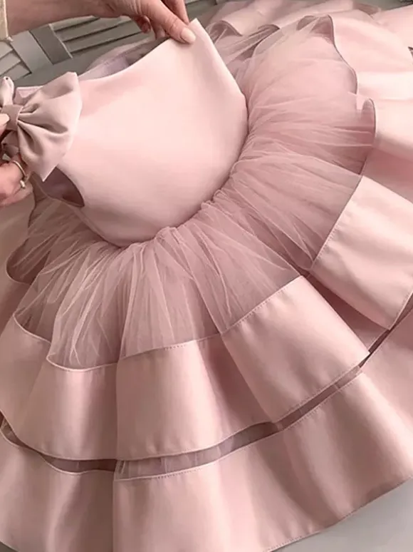 Robe cortège enfant princesse à une épaule robe fille cérémonie