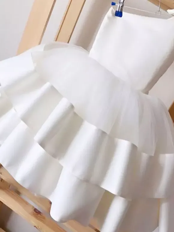 Robe cortège enfant princesse à une épaule robe fille cérémonie