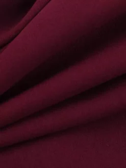Robe courte bordeaux à ourlet en pétales de rose 3D pour femme - Robe moulante romantique avec foulard - Tenue de soirée estivale élégante et raffinée 2026