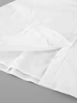 Robe courte en coton respirant pour femme - Style cottagecore blanc - Manches bouffantes col carré froncé - Idéale pour une garden-party ou une soirée romantique en été (2026)
