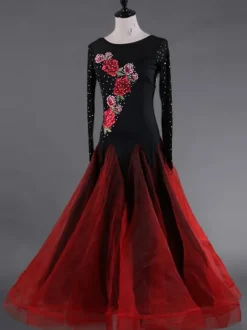 Robe de bal Performance color-block en organza pour adultes Déguisements Halloween