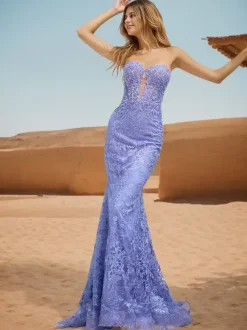 Robe de bal sirène col en c艙ur dentelle balayage dentelle robes de dîner formelles