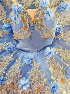Robe de Ballet Rose Enfant Adulte Ballerine Volants Fleurs Dentelle Polyester Robe Performance Porter