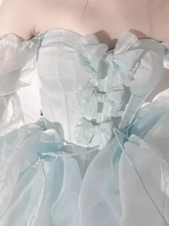 Robe de ballet Sweet Lolita noire à manches longues et n艙uds avec traîne.