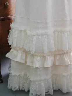 Robe De Brigerton Robe Régence Écru Blanc Rétro Costumes Dentelle Polyester Robe Marie Antoinette Costume Femmes Vintage Fête Robe De Bal