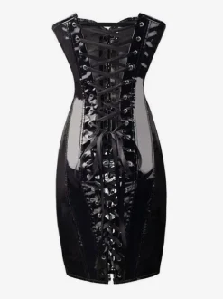 Robe De Club Pour Femmes Robe Sexy Sans Bretelles Noires À Lacets