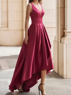 Robe de cocktail mariage robe de soirée col rond sans manche dos nu