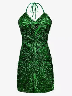 Robe De Danse Latine Des Années 1970 Ensemble Dos Nu À Paillettes Franges Sexy