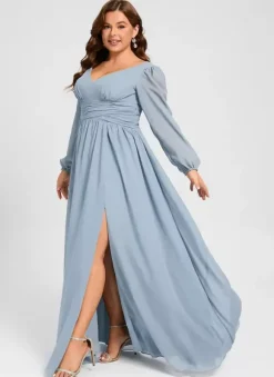 Robe de demoiselle d'honneur trapèze longueur au sol fermeture éclair robes formelles en mousseline de soie