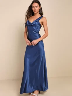Robe de demoiselle d'honneur dos ouvert asymétrique sirène robes longues de fête de mariage