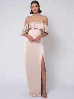 Robe de demoiselle d'honneur en satin robe de bal longue pour mariage