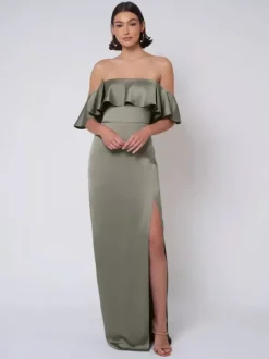 Robe de demoiselle d'honneur en satin robe de bal longue pour mariage