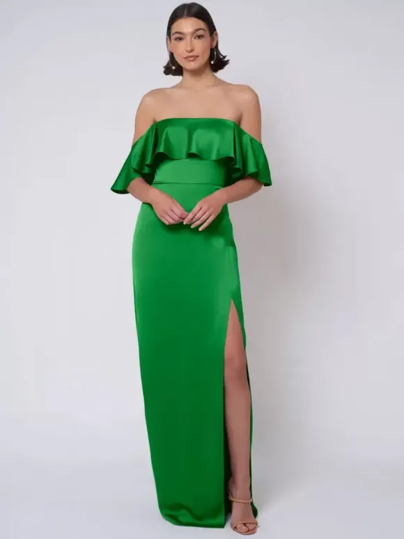 Robe de demoiselle d'honneur en satin robe de bal longue pour mariage