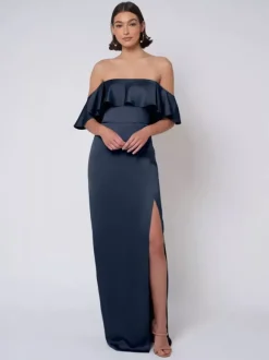 Robe de demoiselle d'honneur en satin robe de bal longue pour mariage