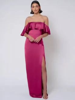Robe de demoiselle d'honneur en satin robe de bal longue pour mariage
