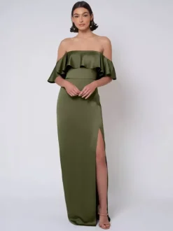Robe de demoiselle d'honneur en satin robe de bal longue pour mariage