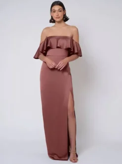 Robe de demoiselle d'honneur en satin robe de bal longue pour mariage