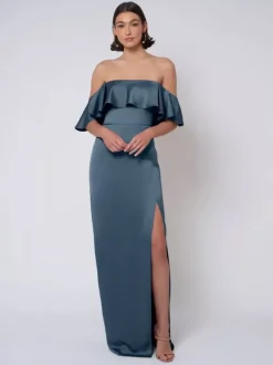 Robe de demoiselle d'honneur en satin robe de bal longue pour mariage