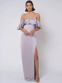 Robe de demoiselle d'honneur en satin robe de bal longue pour mariage
