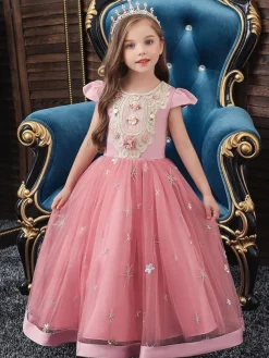 Robe de fête pour Noël Rouge de Noël sans manches en polyester