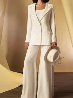 Robe de mariée pour mère col à bijoux manches longues gaine boutons longueur au sol robes d'invitées pour mariage