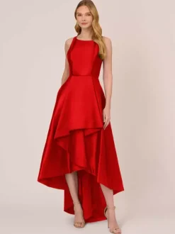 Robe de mariée pour mère col bijou sans manches ligne a volants robes d'invitées de mariage irrégulières