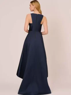Robe de mariée pour mère col bijou sans manches ligne a volants robes d'invitées de mariage irrégulières