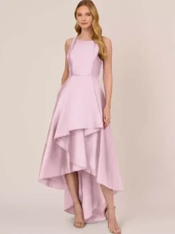 Robe de mariée pour mère col bijou sans manches ligne a volants robes d'invitées de mariage irrégulières