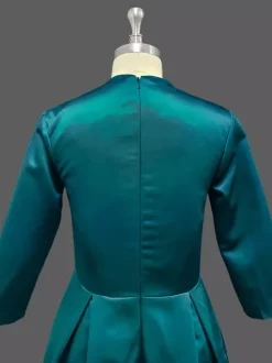 Robe de mariée pour mère de la mariée col en V manches 3/4 ligne A plissée longueur au sol robes d'invitées pour mariage