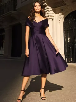 Robe de mariée pour mère de mariée col en v sans manches plissée ligne a robes d'invitées pour mariage