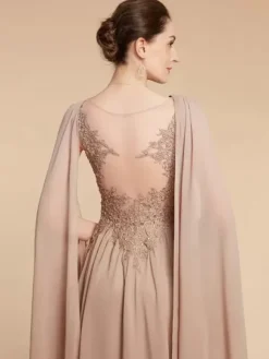 Robe de mariée pour mère de la mariée décolleté sans manches coupe trapèze volants robes d'invitées pour mariage