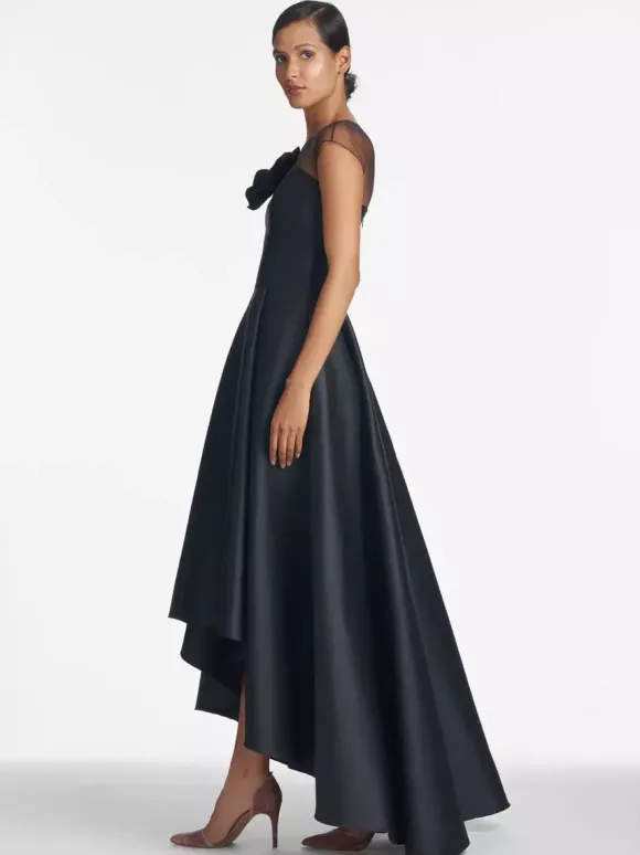 Robe de mariée pour mère de la mariée décolleté illusion sans manches coupe A plissée robes d'invitées de mariage