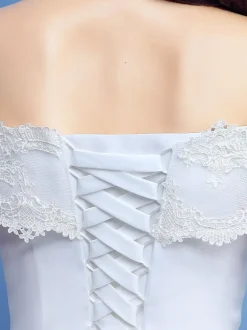 Robe de mariée princesse en tulle ivoire hors de l'épaule longueur au sol Robe de mariage